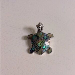 Vintage sterling silver 925 abalone turtle brooch pin/pendant